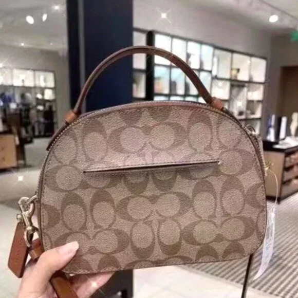 COACH Serena Satchel Crossbody Bag In Signature Canvas With Stripe C5642 - Picture 10 of 12